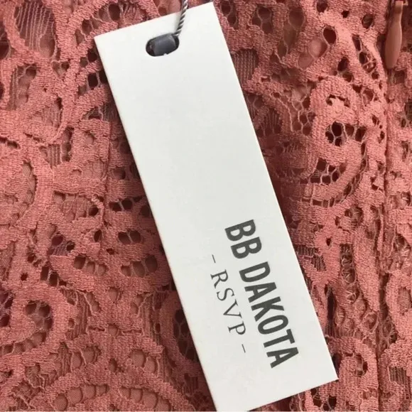 BB Dakota- Lace Cold Shoulder Open Back Dress Size 8 Misty Rose Fairycore Boho‎