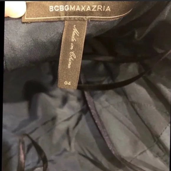BCBGMAXAZRIA Blue Strapless Cocktail Dress Mini Pleat 4 Party Bodycon