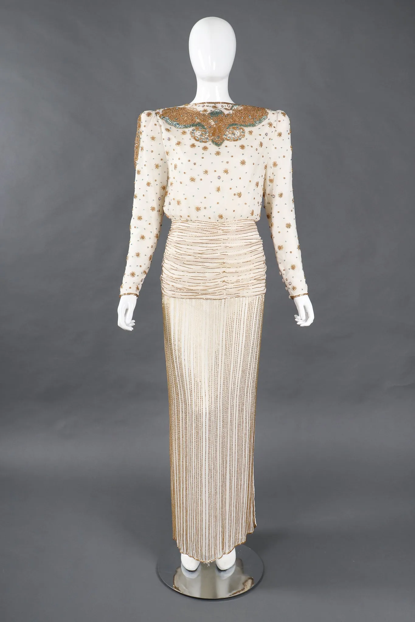 Beaded Drop Waist Gown