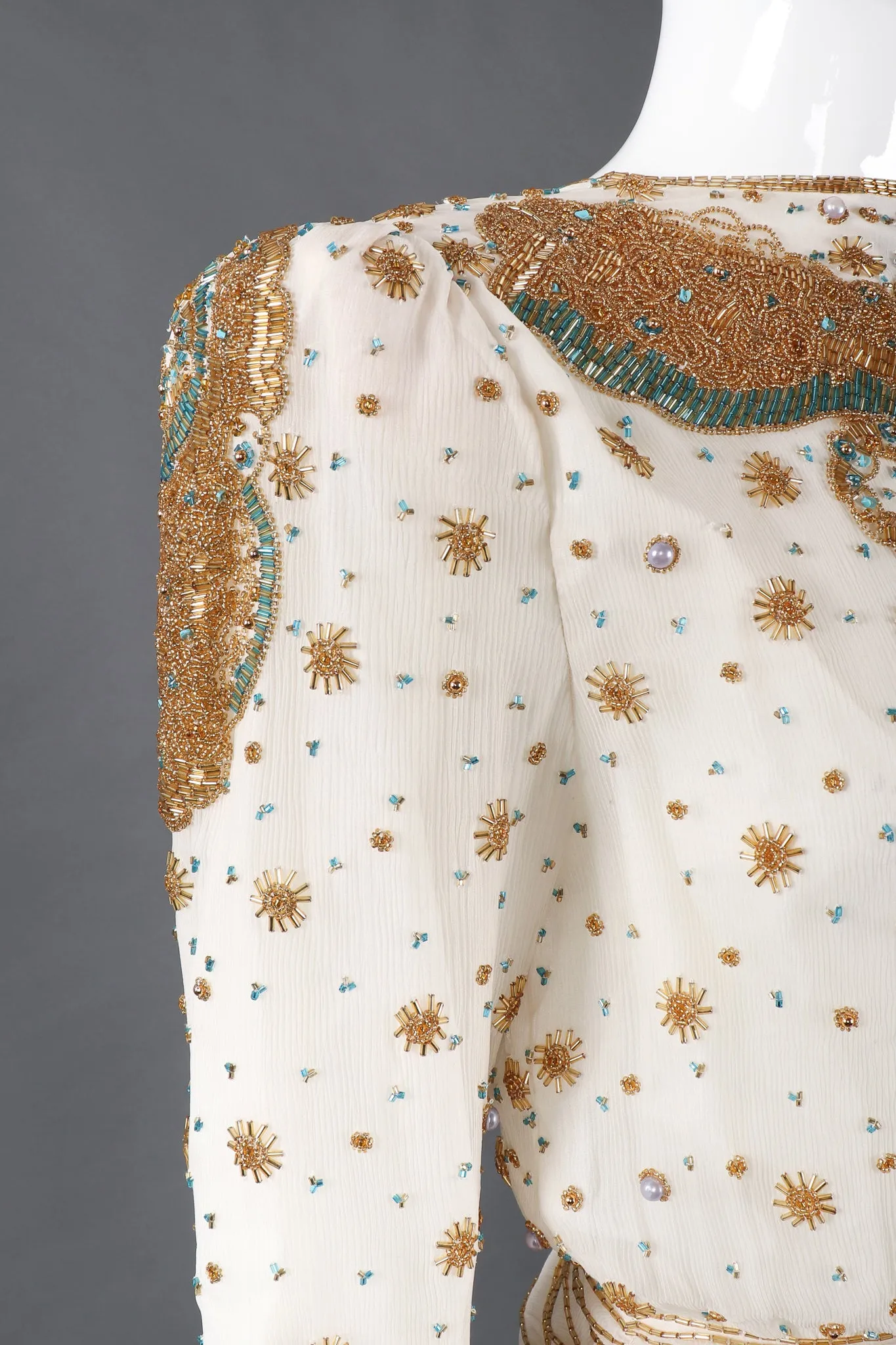 Beaded Drop Waist Gown