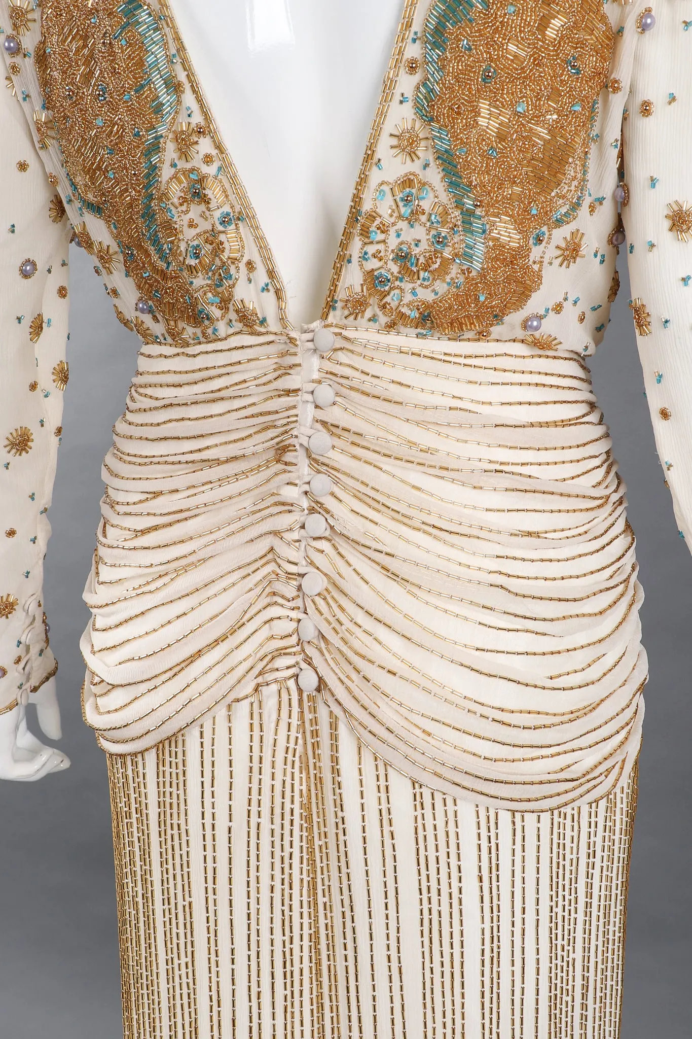 Beaded Drop Waist Gown