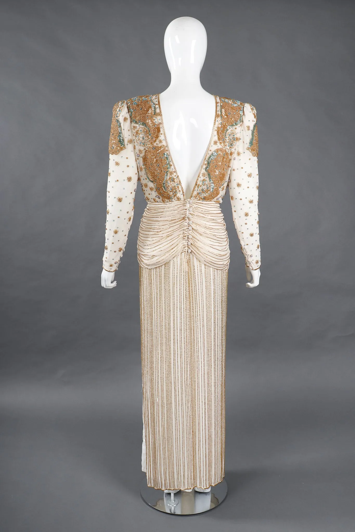 Beaded Drop Waist Gown