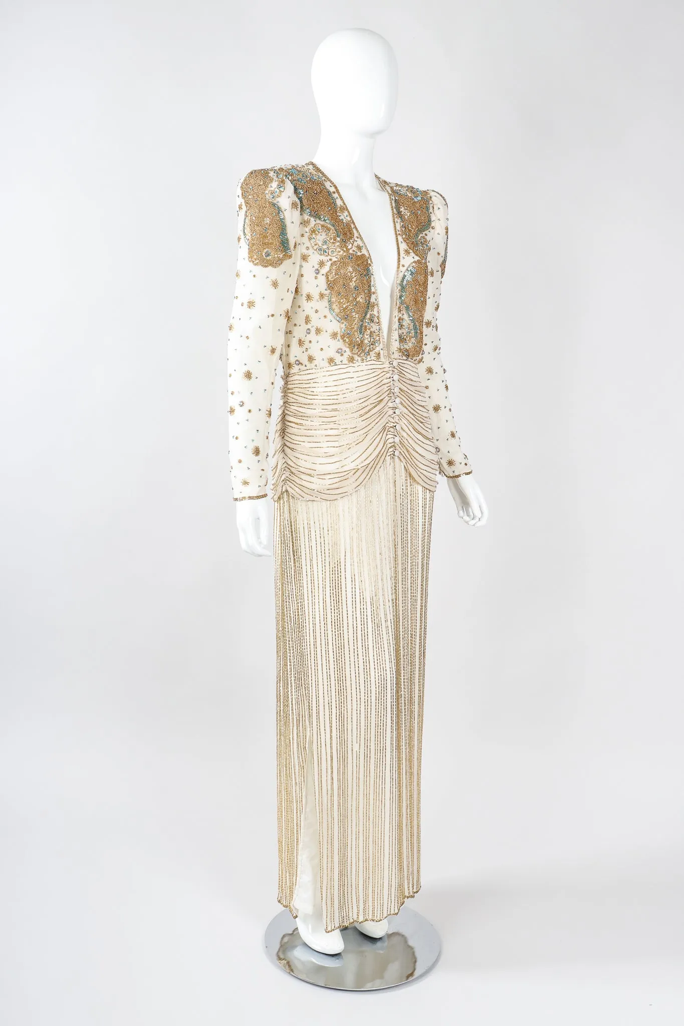Beaded Drop Waist Gown