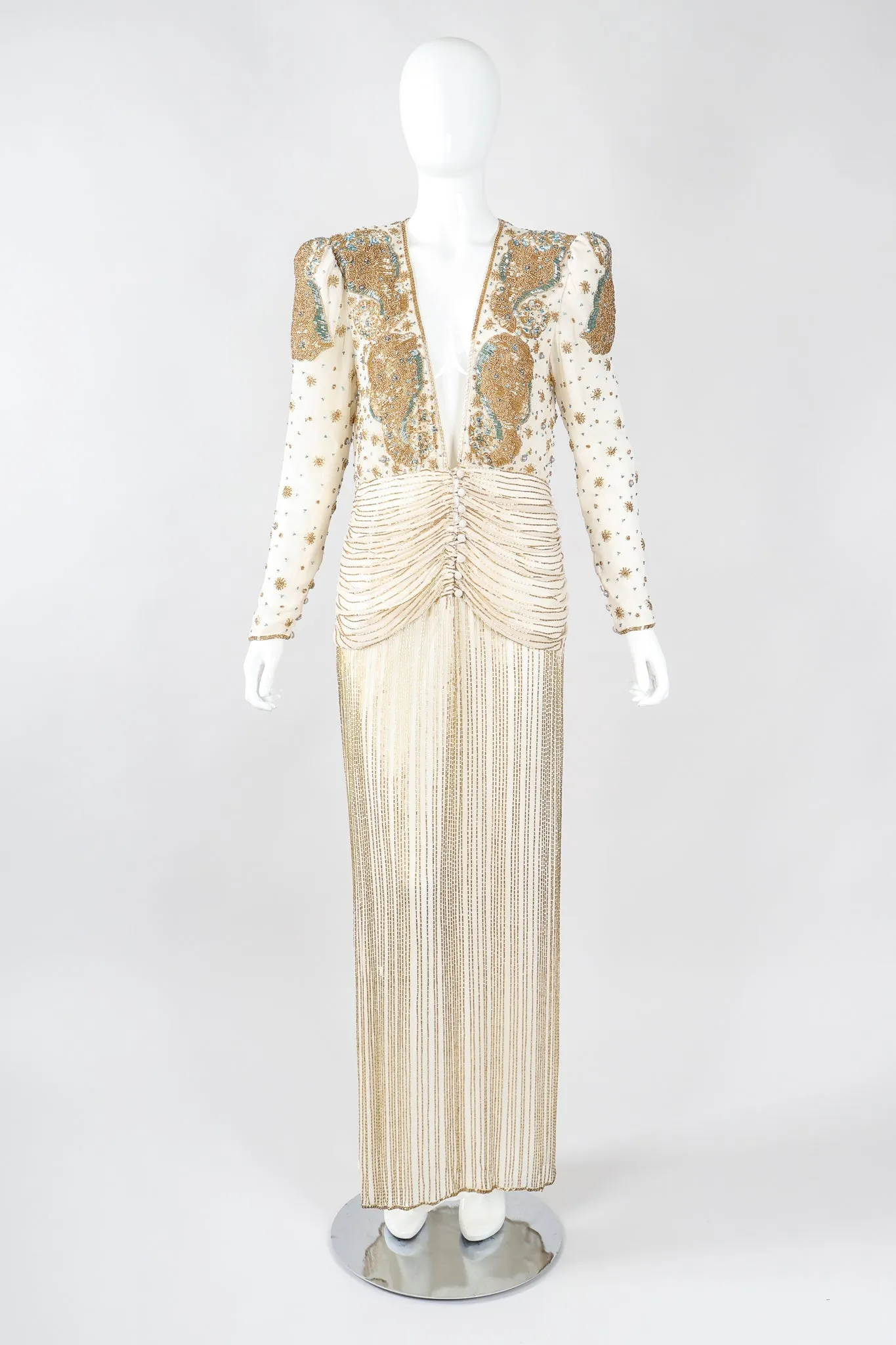 Beaded Drop Waist Gown