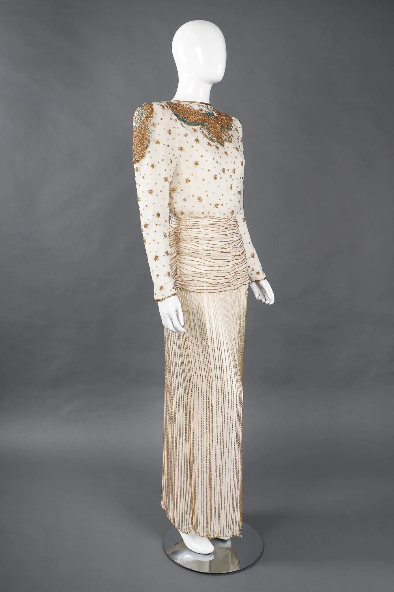 Beaded Drop Waist Gown