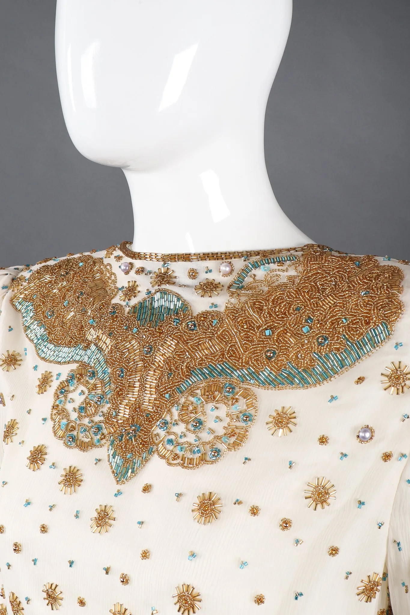 Beaded Drop Waist Gown