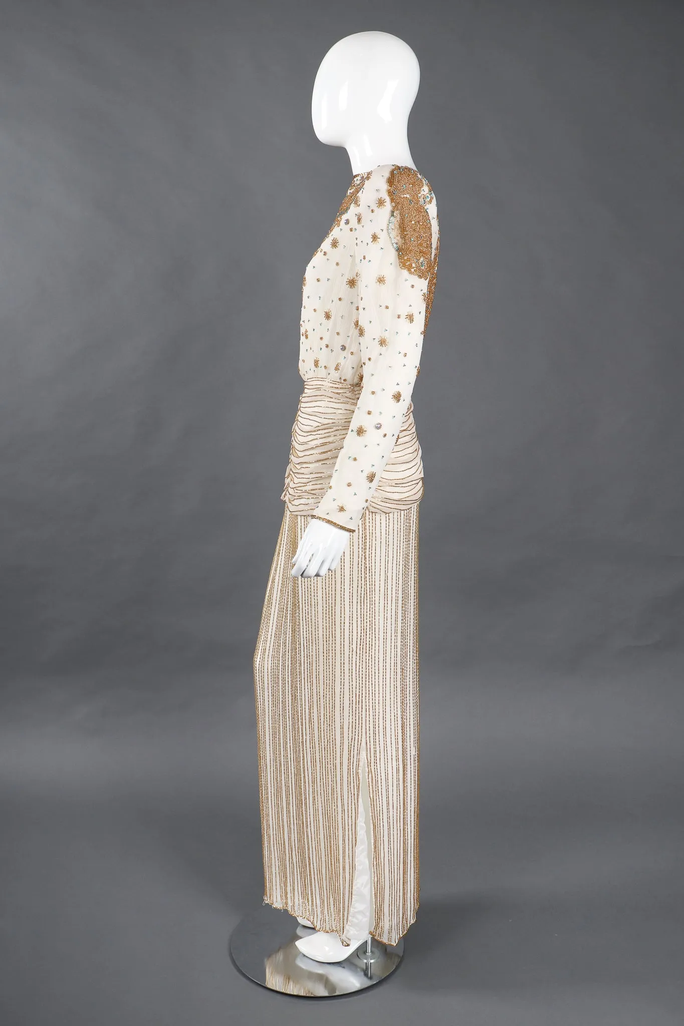 Beaded Drop Waist Gown