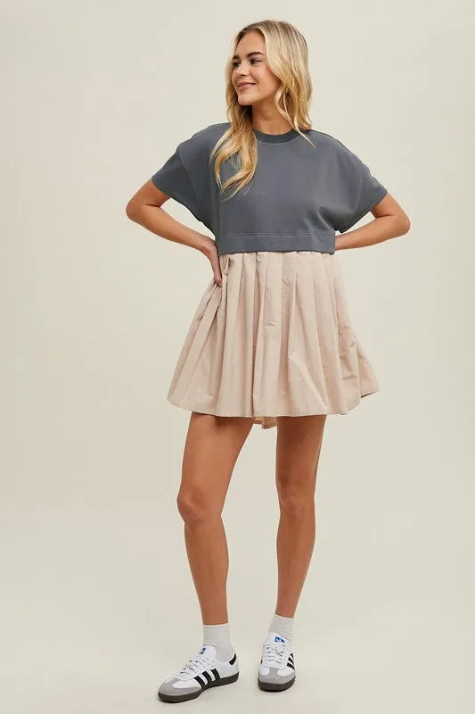 Birdie French Terry Contrast Mini Dress