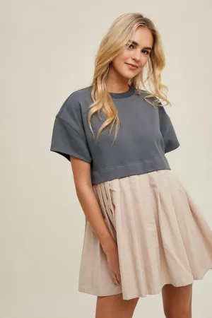 Birdie French Terry Contrast Mini Dress