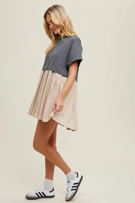 Birdie French Terry Contrast Mini Dress