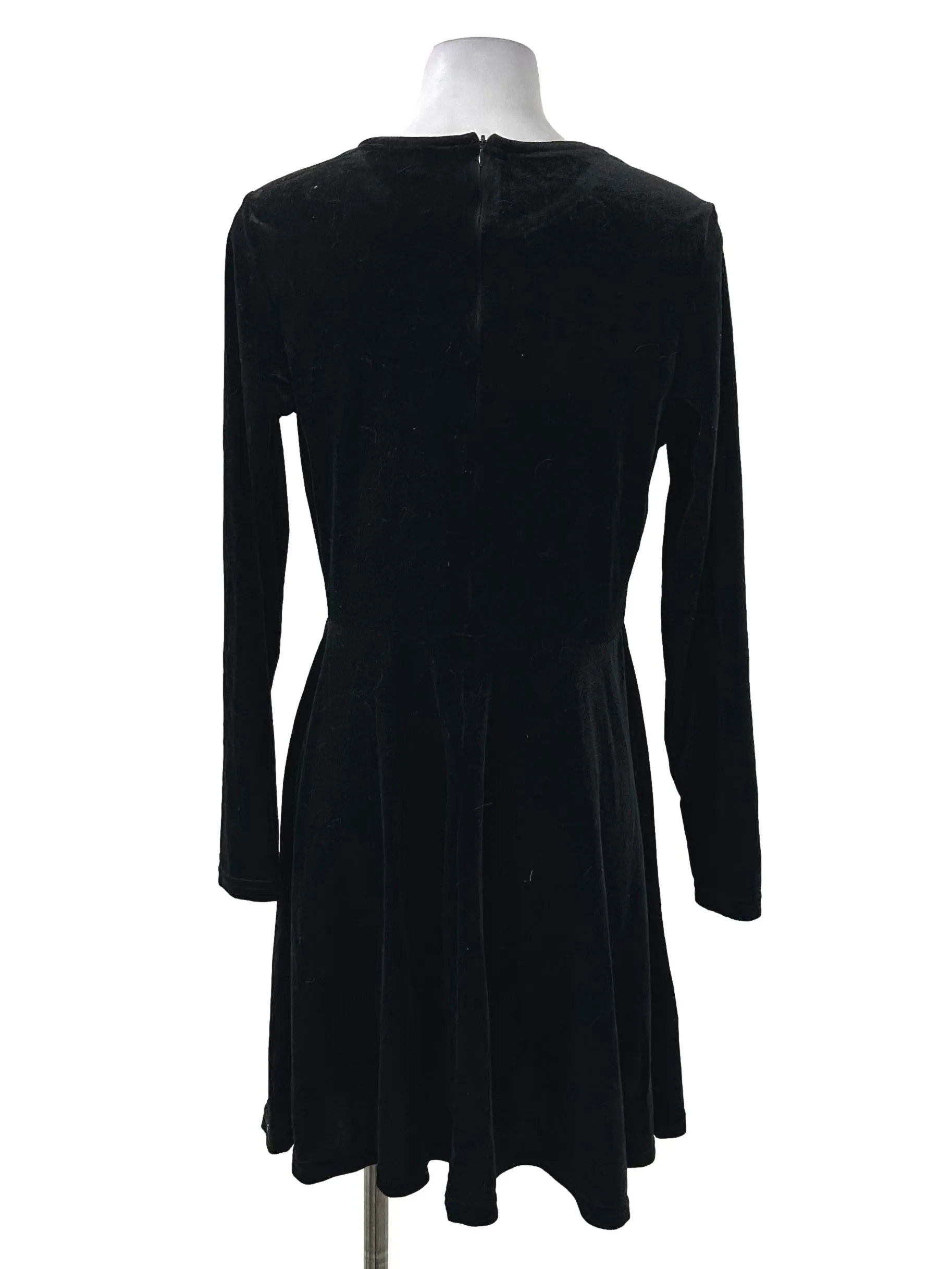 Black Dropwaist Sleeved Dress