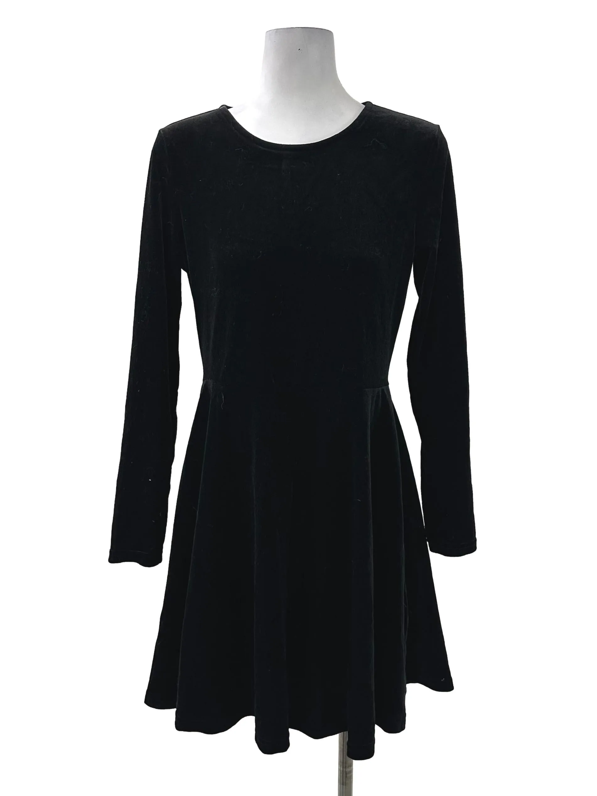Black Dropwaist Sleeved Dress