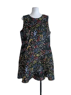Black Floral A-Line Dress