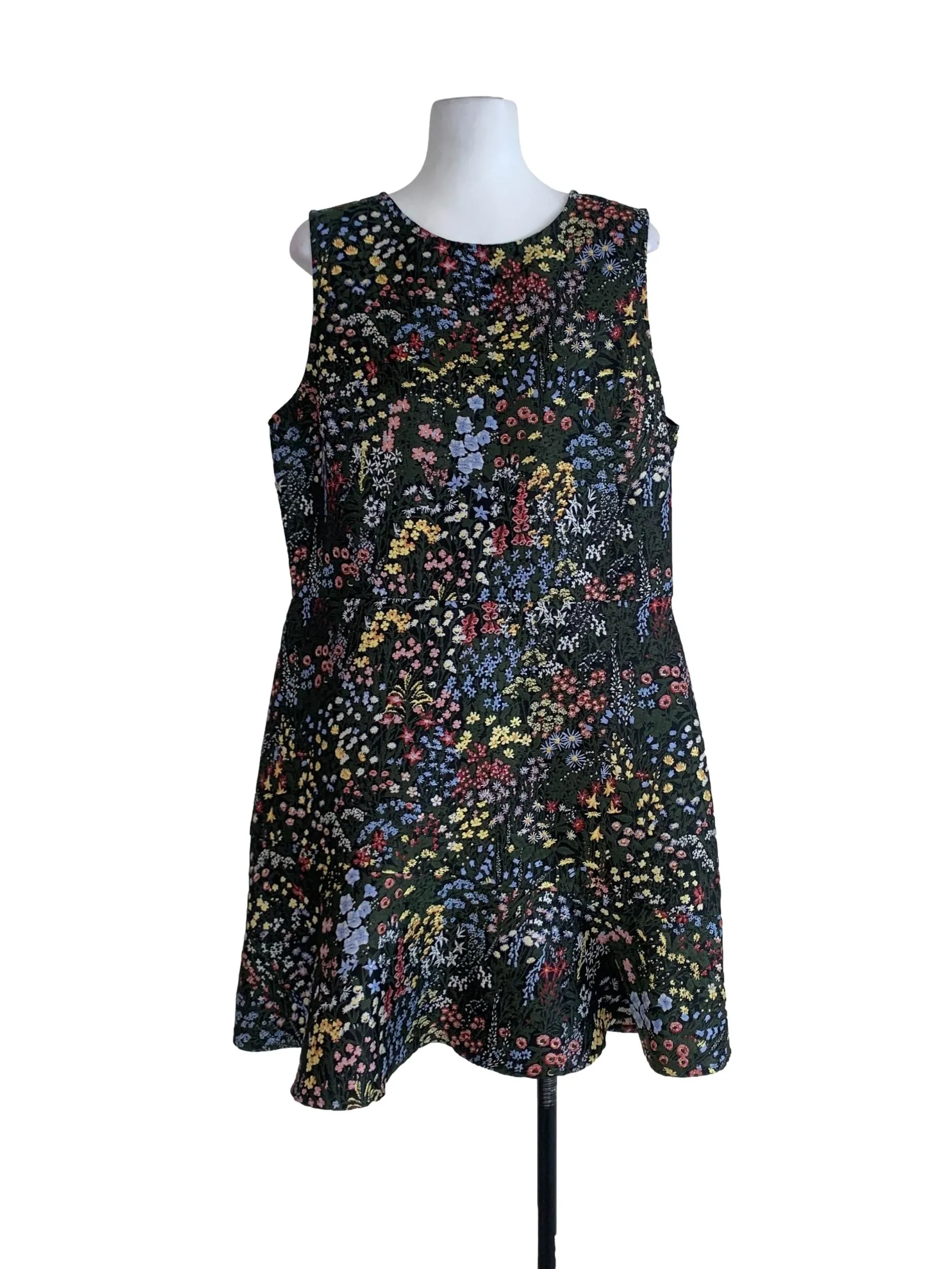 Black Floral A-Line Dress