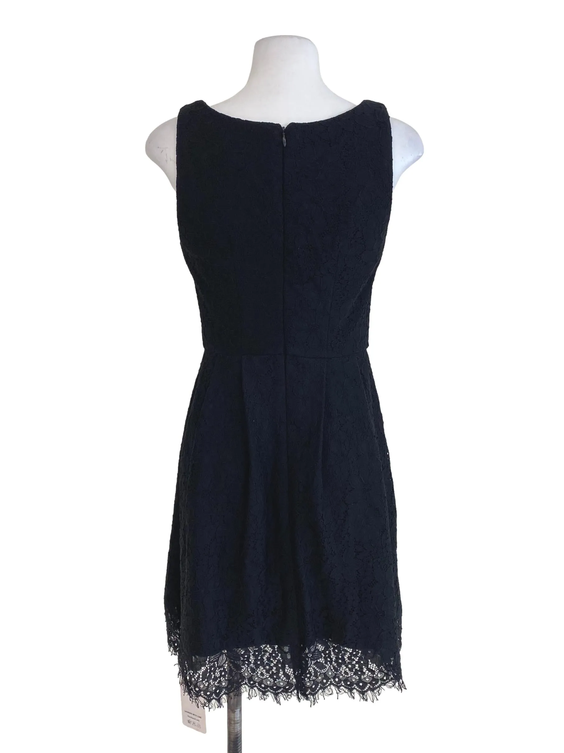 Black Floral Lace A Line Dress