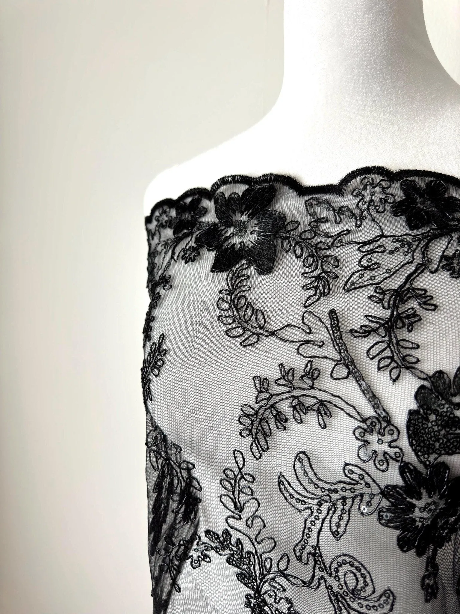 Black Floral Lace Fabric