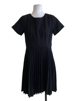 Black Half Pleated A Line Dress