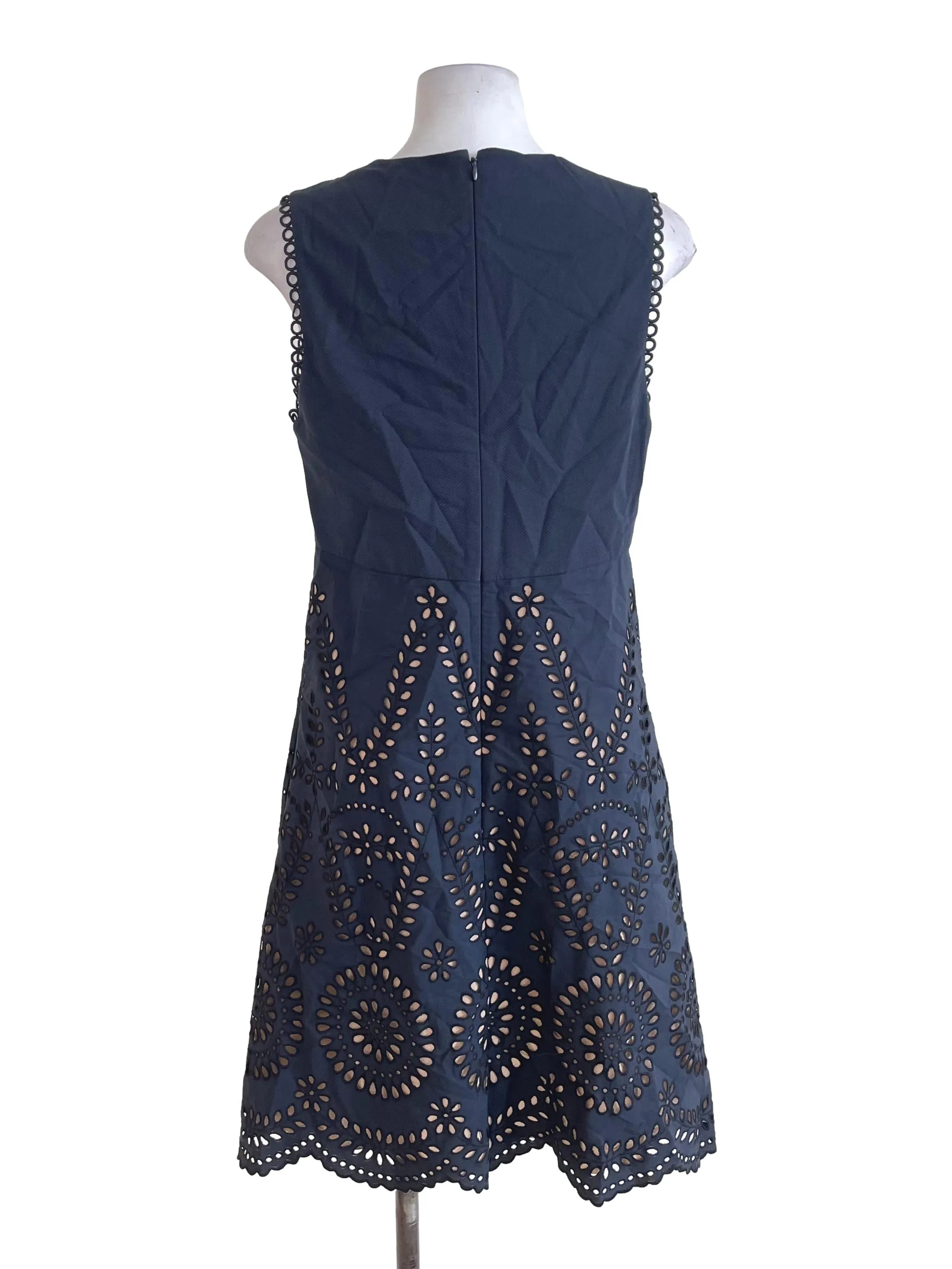 Black Hollow Eyelet Sleeveless Dress