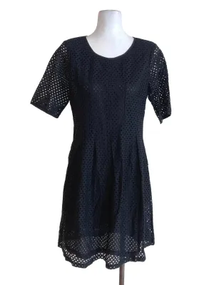 Black Laced Pleated Dress