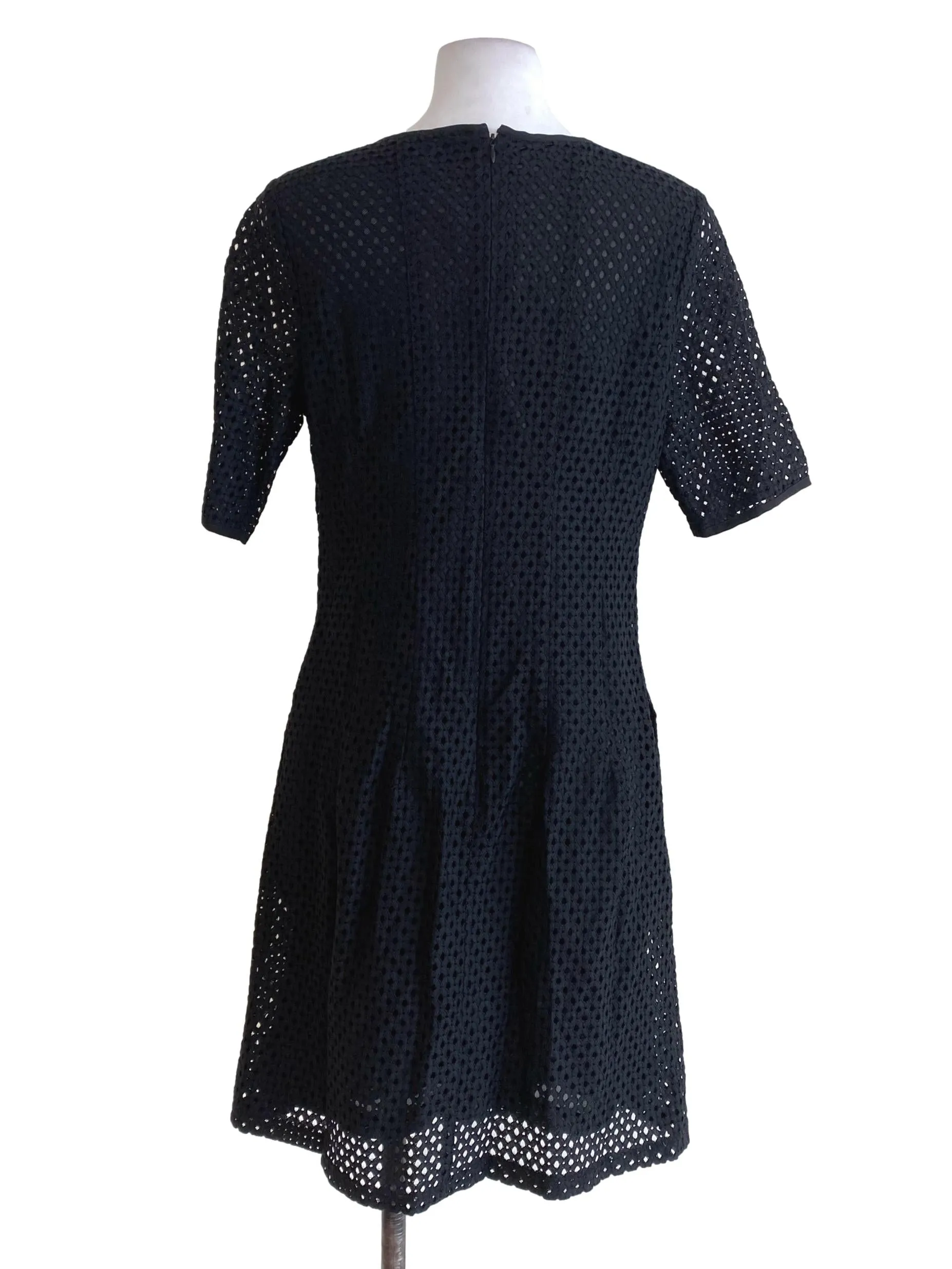 Black Laced Pleated Dress