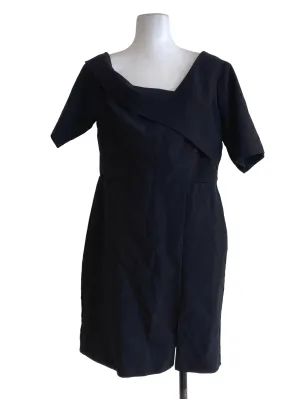 Black Overlapped Sheath Dress