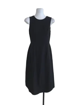 Black Plain A-Line Dress