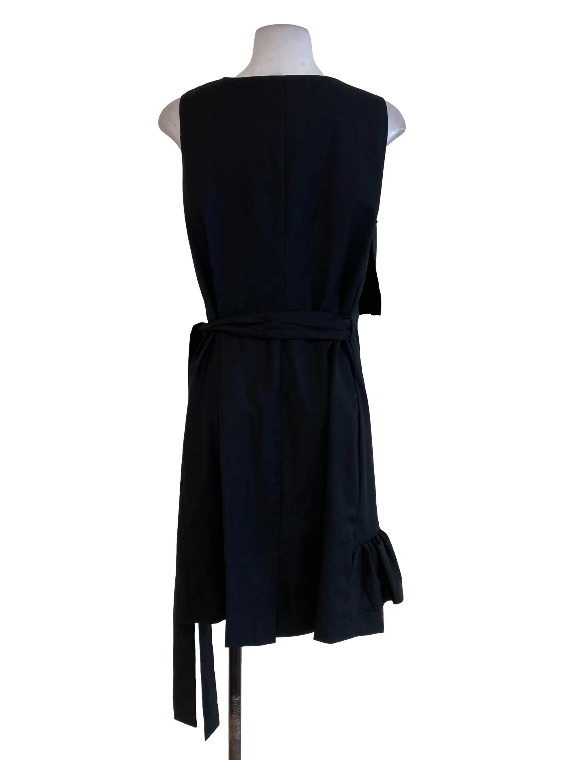 Black Ruffle Wrap Dress
