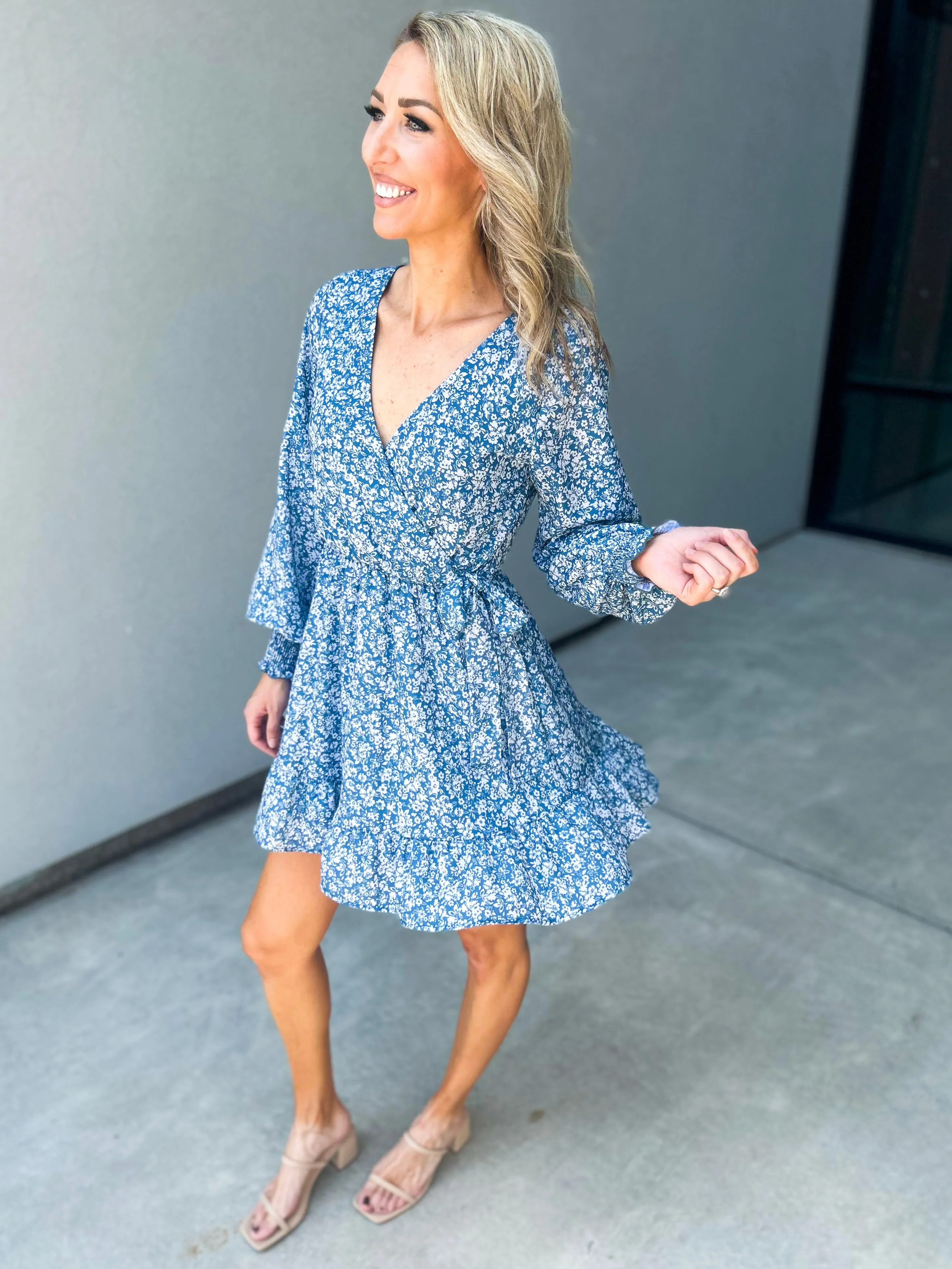 Blissful Surplice Floral Dress