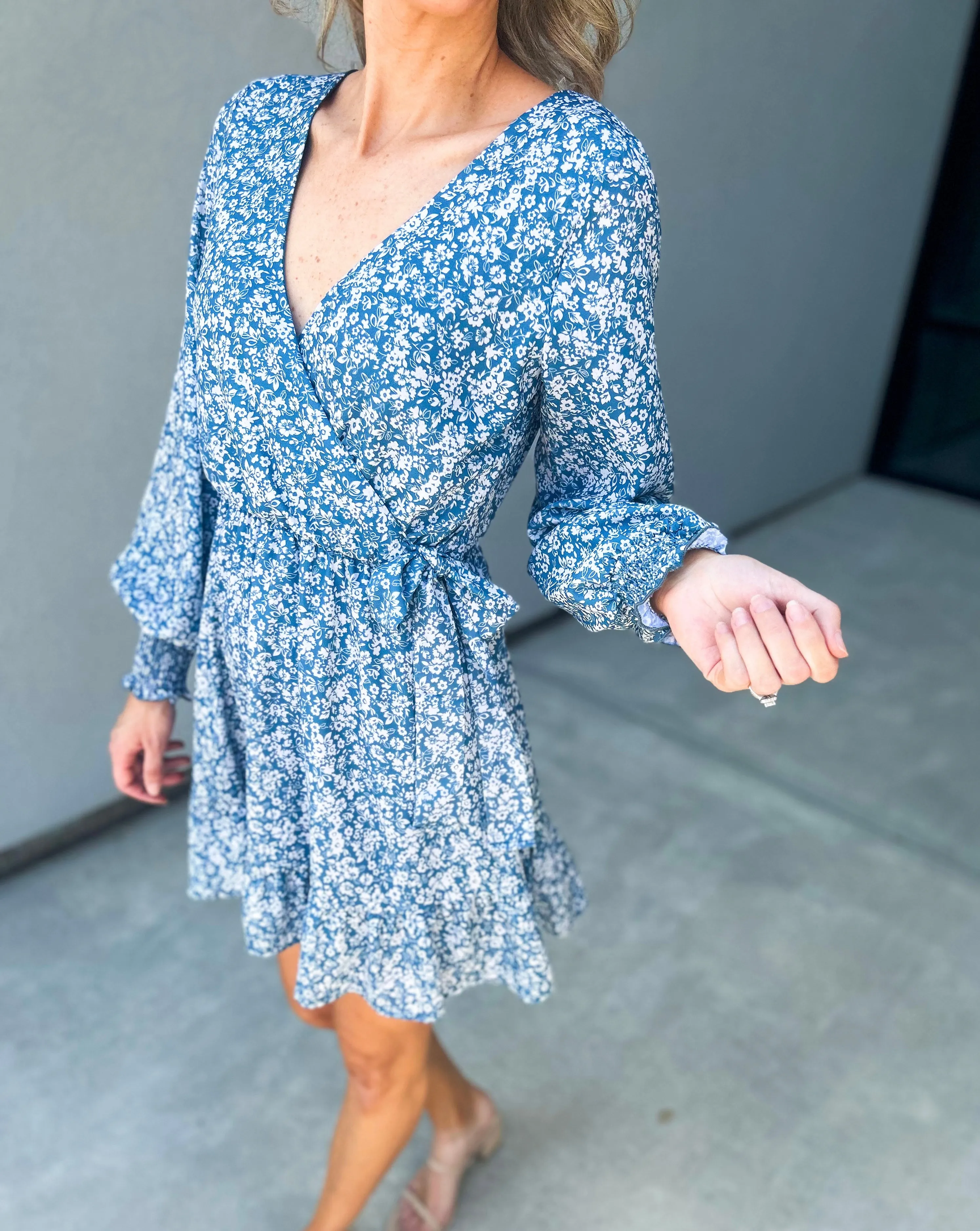 Blissful Surplice Floral Dress