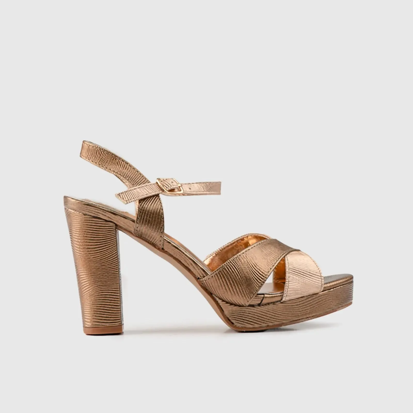 Block Heel Evening Sandal Bronze 01605