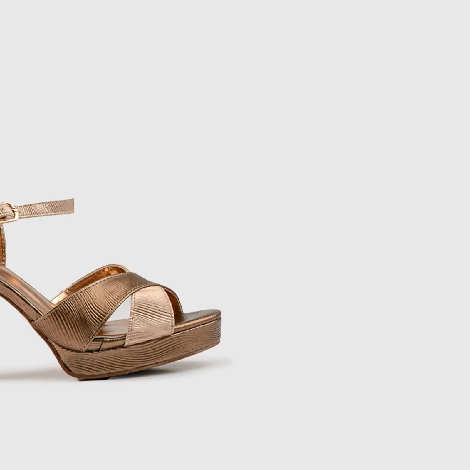 Block Heel Evening Sandal Bronze 01605