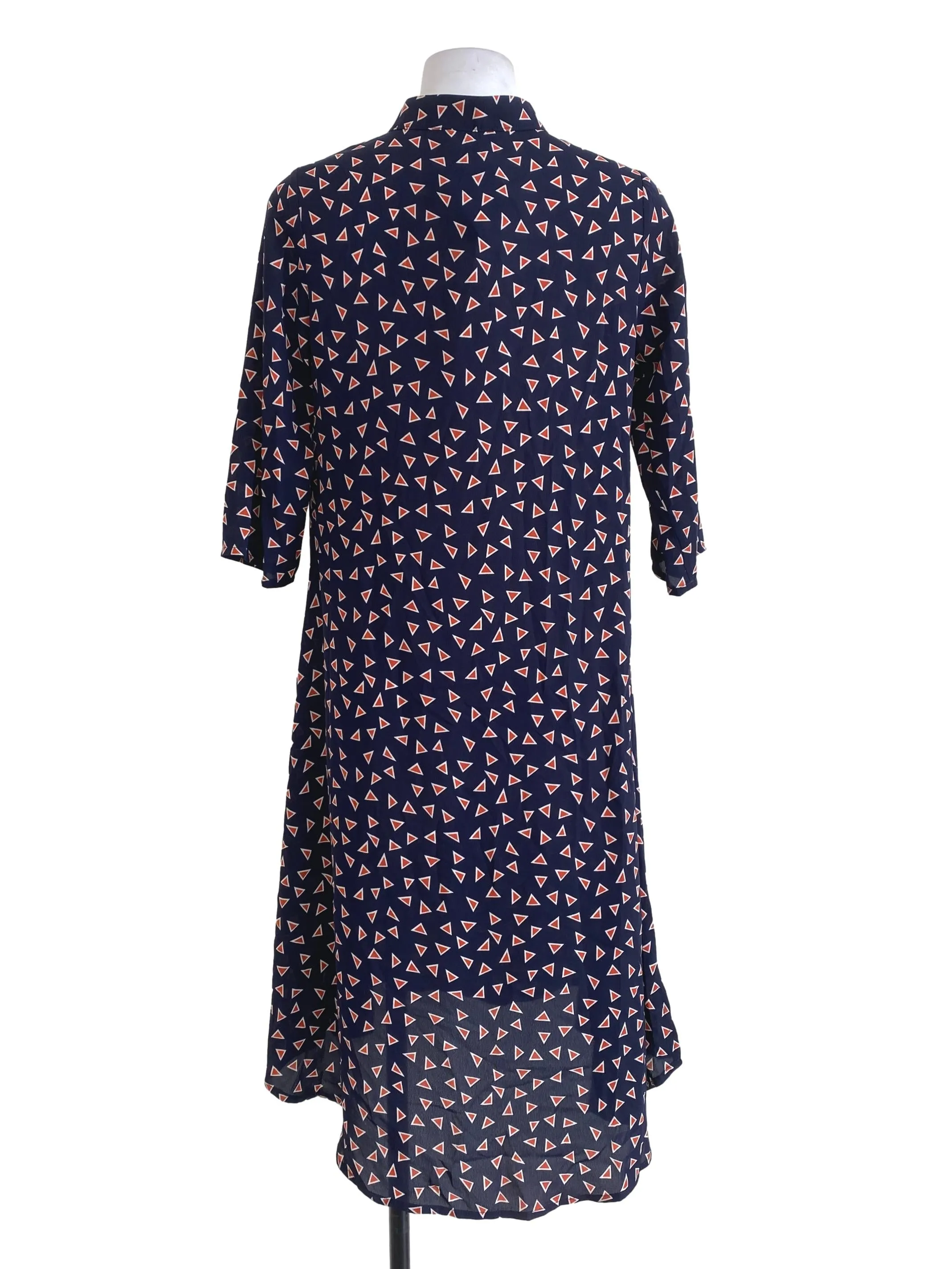 Blue Abstract Knee Length Dress