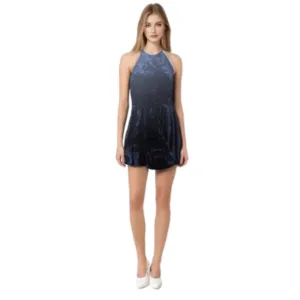 Blue halter top frilly dress