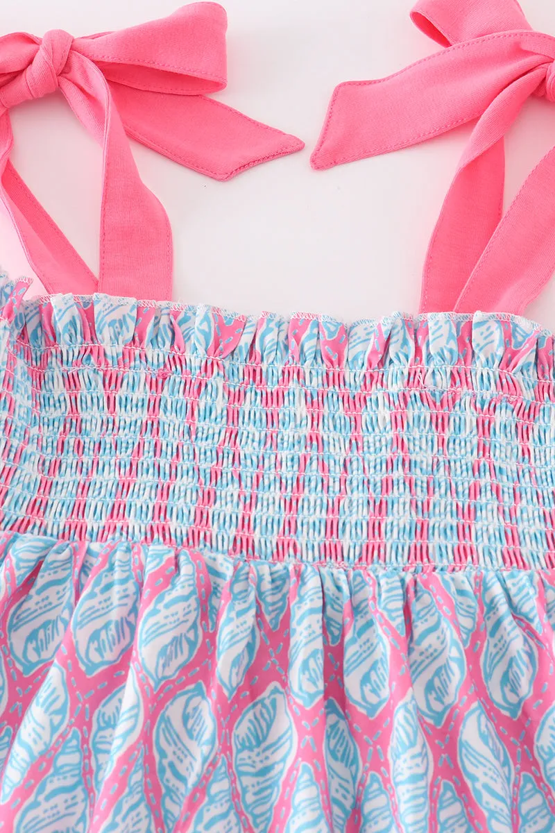 Blue Ribbon Lace Charm Smocked Mom&me Dress