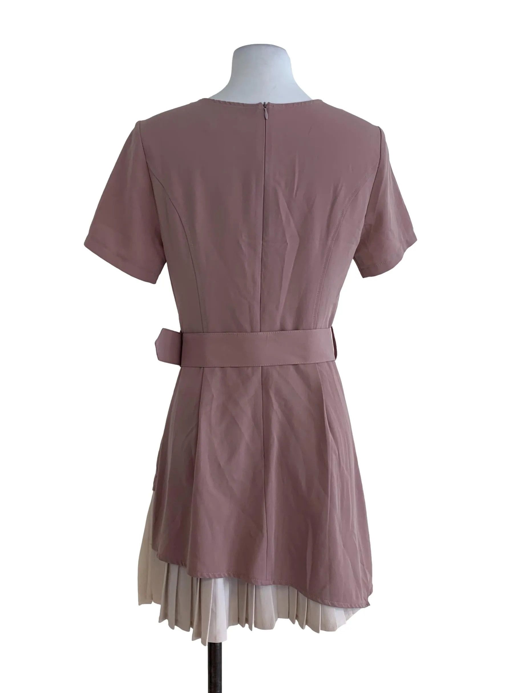 Blush Pink Plain A-Line Dress