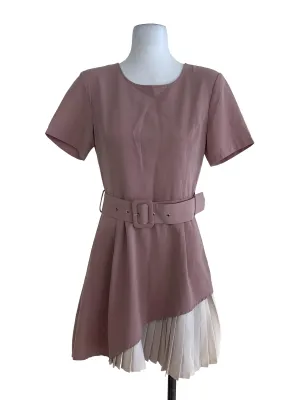 Blush Pink Plain A-Line Dress