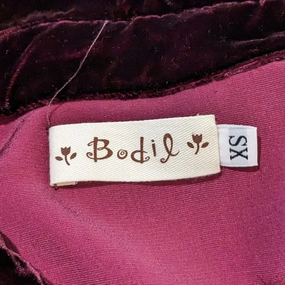 Bodil Rich Burgundy Red Velvet Dress  with Pockets XS