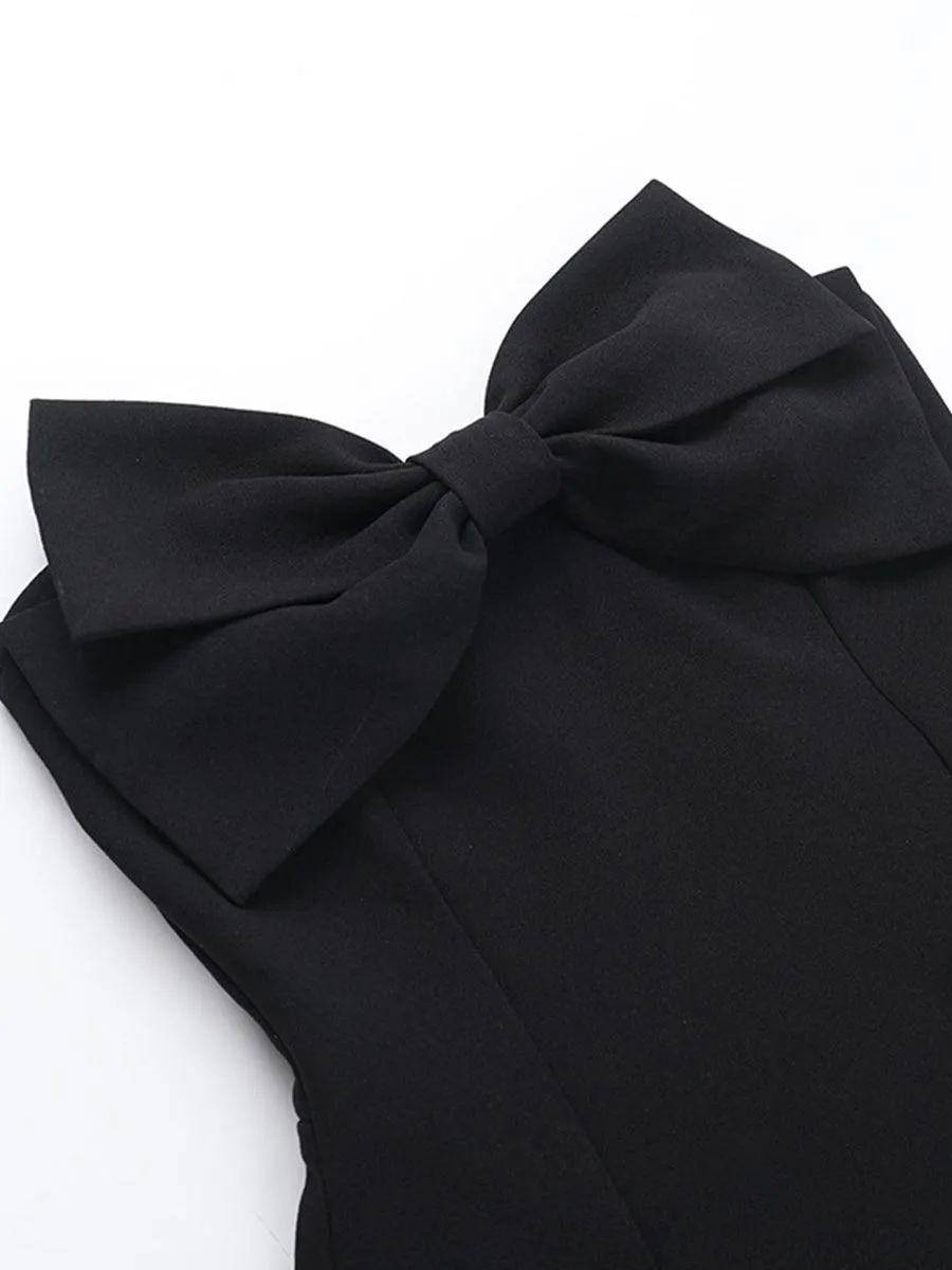 Bowknot Strapless Party Little Black Dress MYC1021