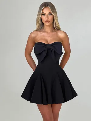 Bowknot Strapless Party Little Black Dress MYC1021