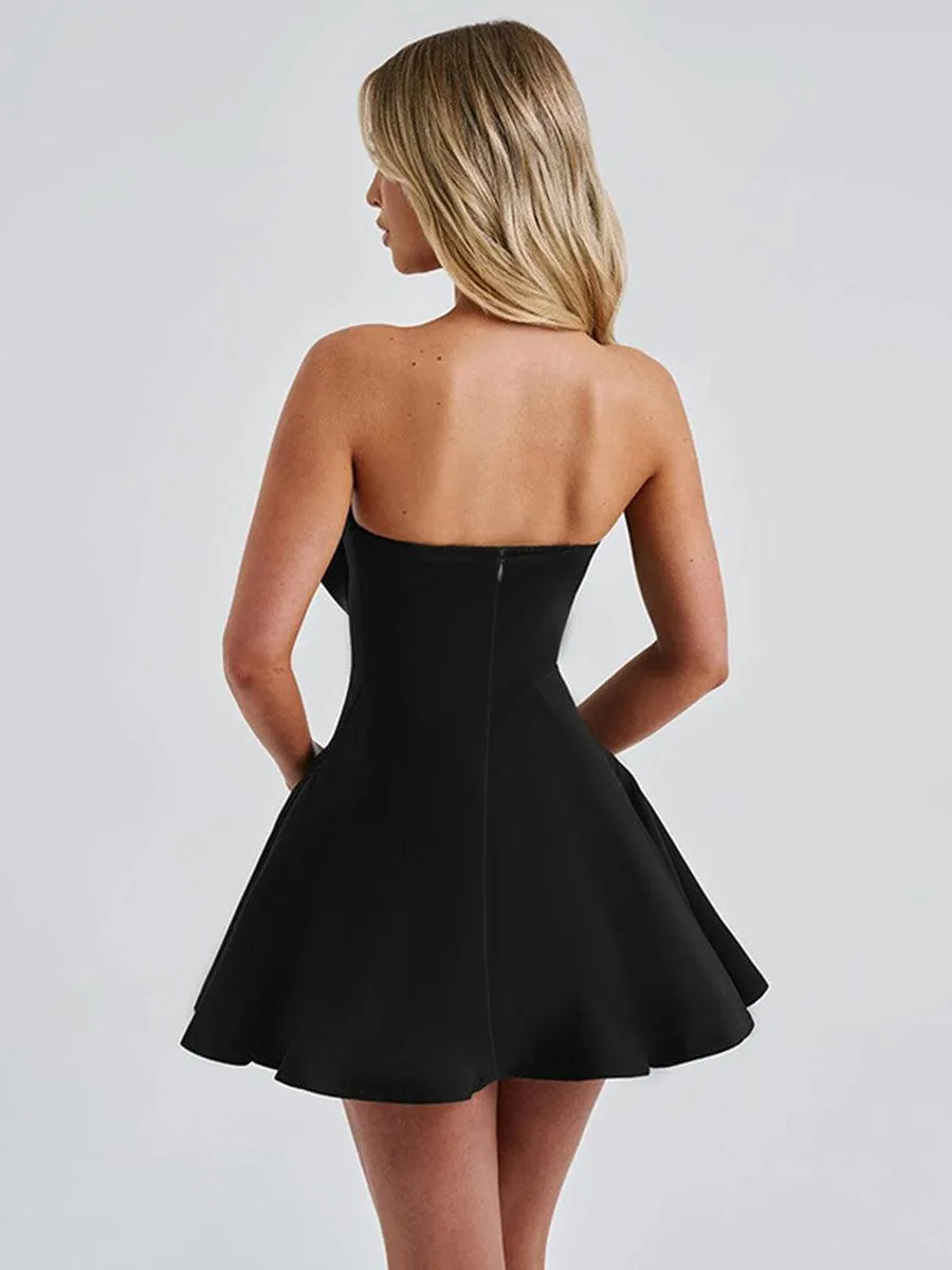Bowknot Strapless Party Little Black Dress MYC1021