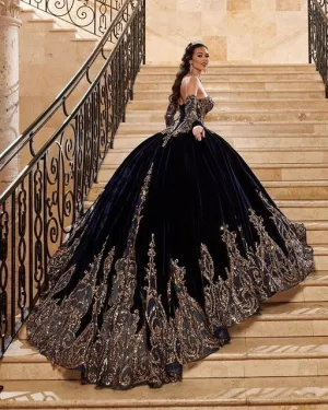 Burgendy Ball Gown Quinceanera Dresses Bridal Gowns Sweetheart Long Sleeve Sweet 16 Dress vestidos