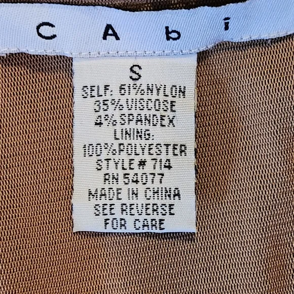 CAbi Lace Illusion Cocktail Dress Size  Small Colors Black and Nude