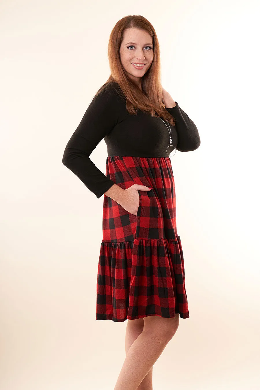 Charmed By You Buffalo Plaid Dress