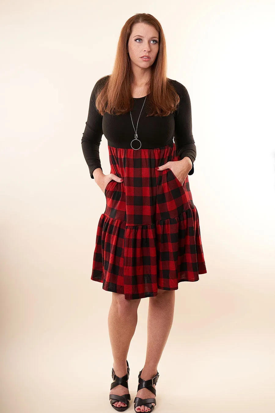 Charmed By You Buffalo Plaid Dress