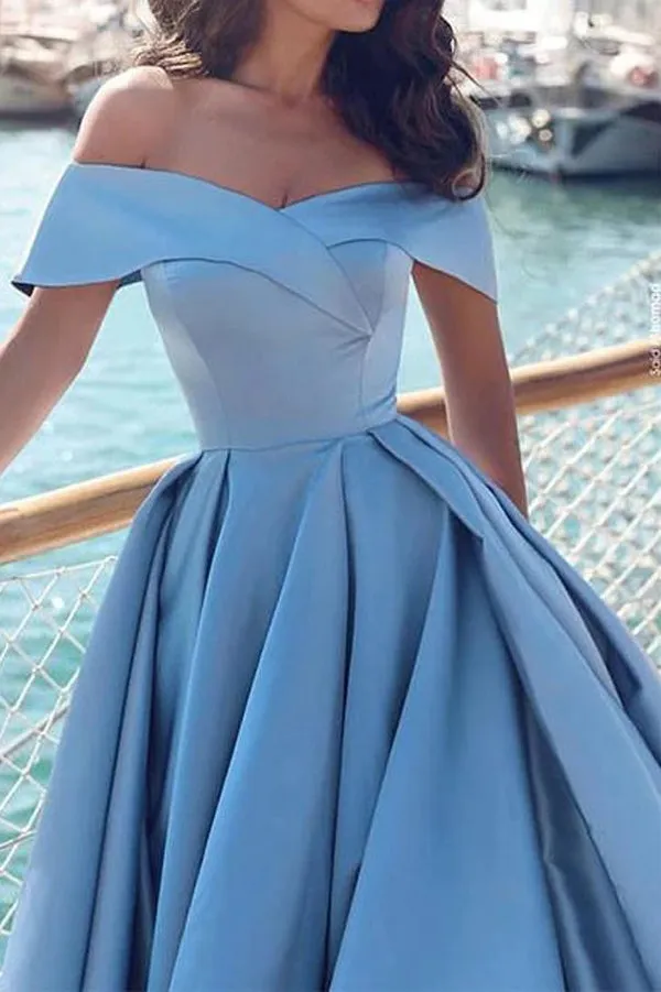 Cheap Off-the-shoulder Long Sweep/Brush Train Prom Dress/Evening Dress,MP580