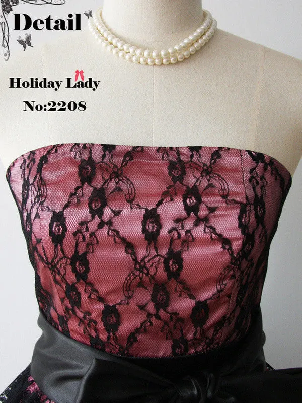 chocolate strawberry lace dress