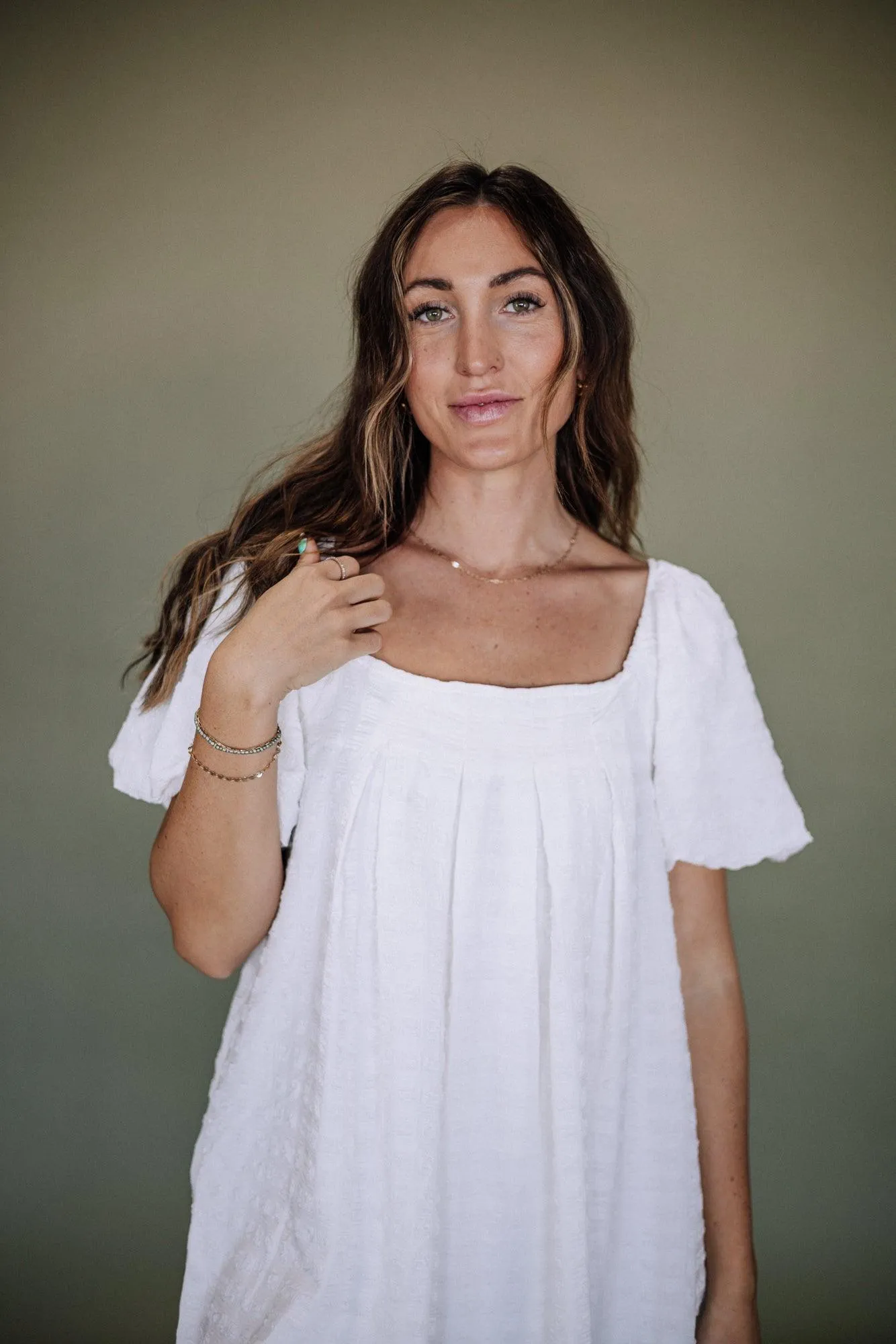 Cindi Short Puff Sleeve Mini Dress