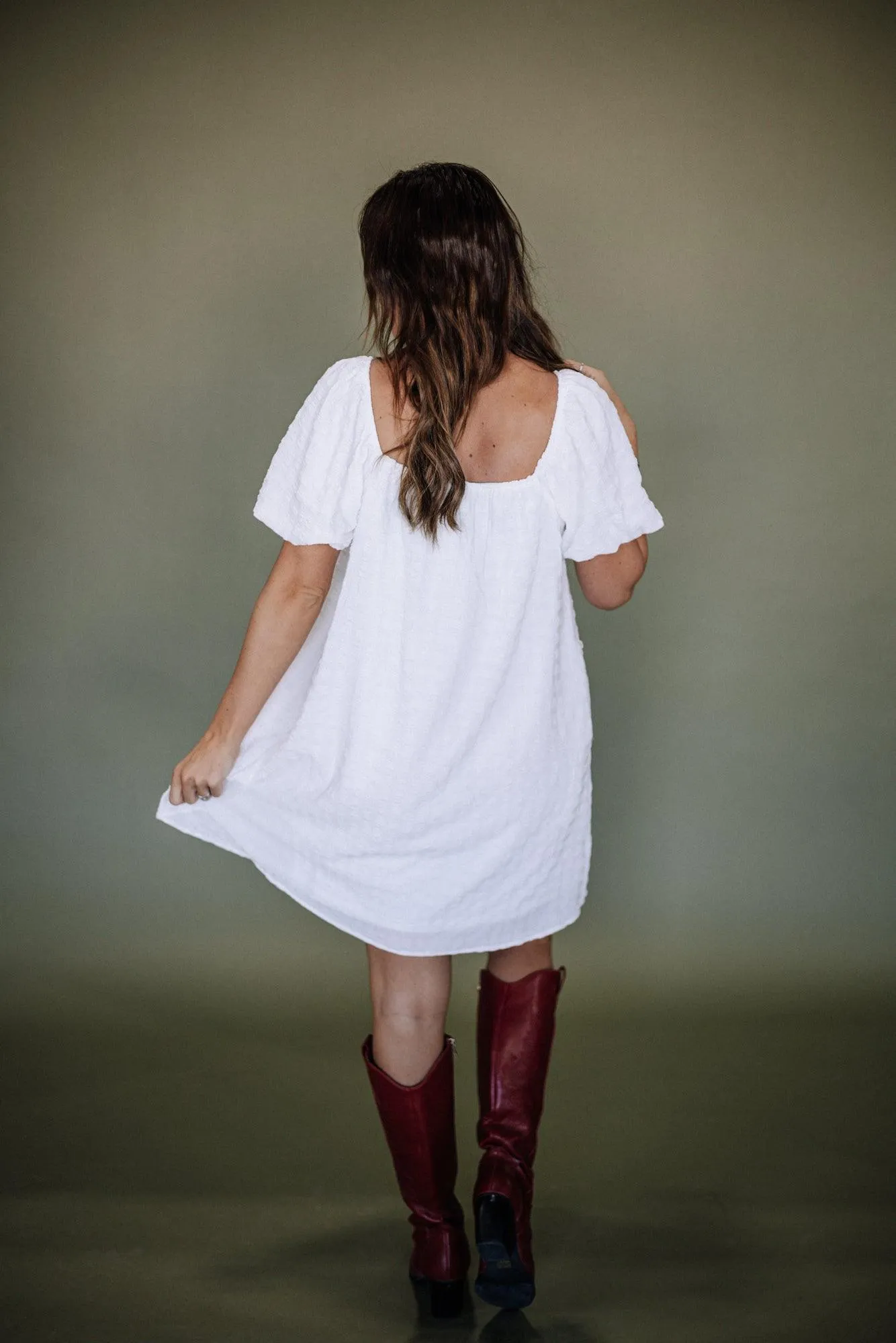 Cindi Short Puff Sleeve Mini Dress