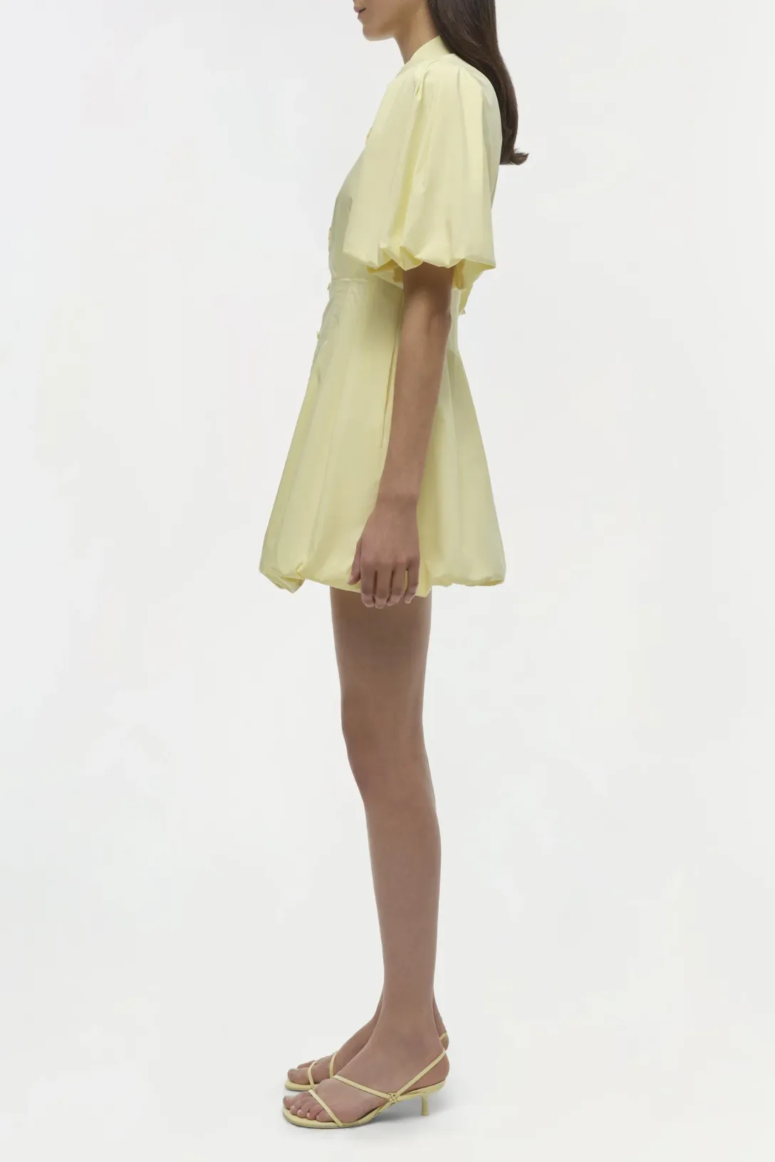 Cleo Balloon Pintuck Mini Dress | Buttercream