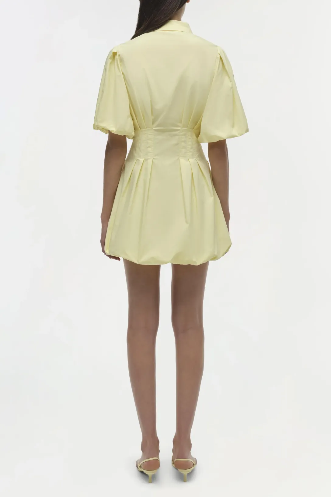 Cleo Balloon Pintuck Mini Dress | Buttercream